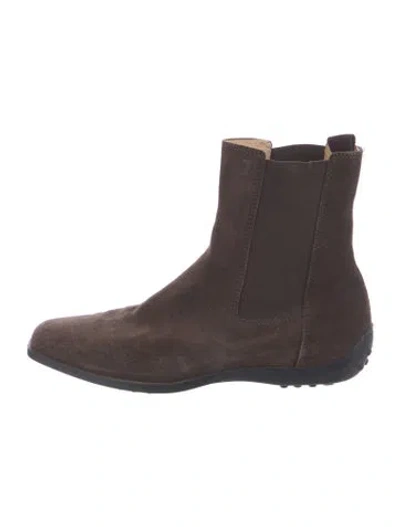 Pre-owned Tod's Suede Chelsea Boots In Brown