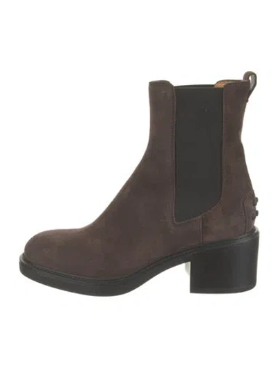 Pre-owned Tod's Suede Chelsea Boots In Brown