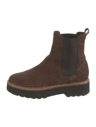 Pre-owned Tod's Suede Chelsea Boots In Brown