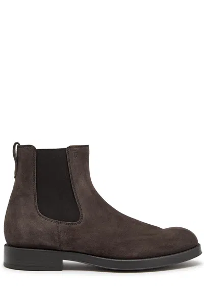 Tod's Tods Suede Chelsea Boots In Brown