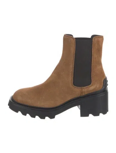 Pre-owned Tod's Suede Chelsea Boots In Brown