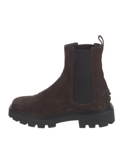 Pre-owned Tod's Suede Chelsea Boots In Brown