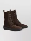 Tod's Winter Driver Sole High Lace Up Boots Shoes In Brown