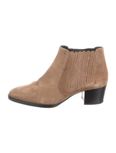 Pre-owned Tod's Suede Chelsea Boots In Neutrals