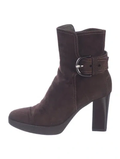 Pre-owned Tod's Suede Chelsea Boots In Purple