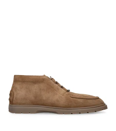 Tod's Suede Leather Desert Boots In Brown