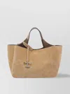Tod's Suede Clutch Structured 2 Handles