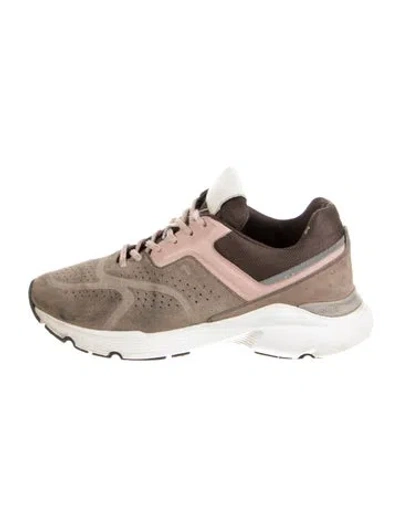 Pre-owned Tod's Suede Colorblock Pattern Athletic Sneakers In Silver