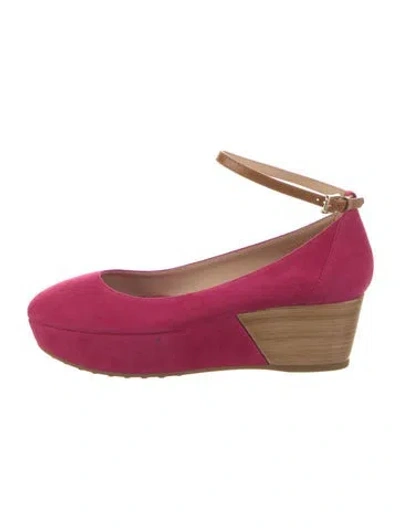 Pre-owned Tod's Suede Colorblock Pattern Ballet Flats In Pink