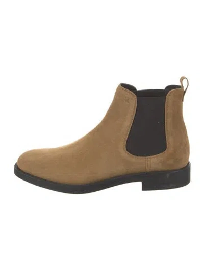 Pre-owned Tod's Suede Colorblock Pattern Chelsea Boots In Neutral