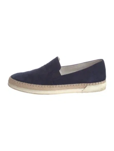 Pre-owned Tod's Suede Colorblock Pattern Espadrilles In Blue