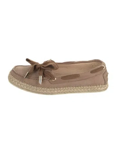Pre-owned Tod's Suede Colorblock Pattern Espadrilles In Neutral