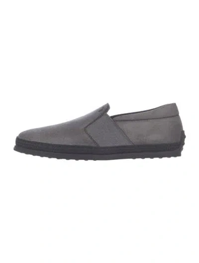 Pre-owned Tod's Suede Colorblock Pattern Loafers W/ Tags In Grey