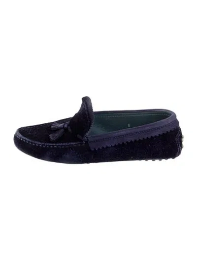 Pre-owned Tod's Suede Colorblock Pattern Moccasins In Blue