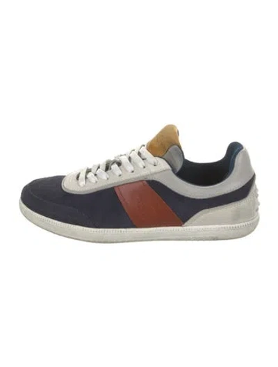 Pre-owned Tod's Suede Colorblock Pattern Sneakers In Blue