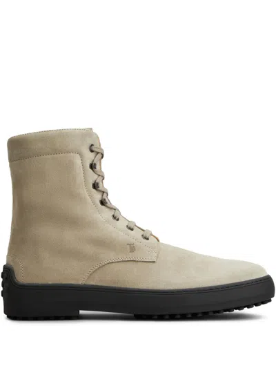 TOD'S SUEDE COMBAT BOOTS