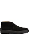 Tod's Suede Desert Boots In Black