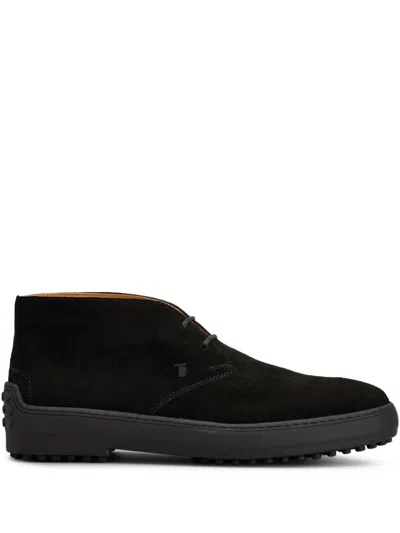 Tod's Suede Desert Boots In Black