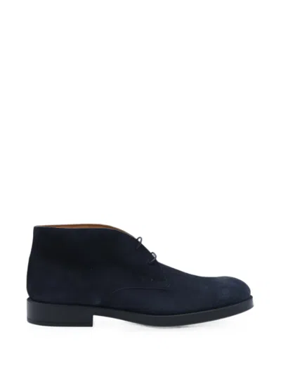 Tod's Suede Desert Boots In Blue