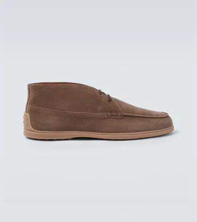Tod's Suede Desert Boots In Brown