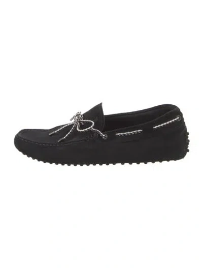 Pre-owned Tod's Suede Drivers In Black