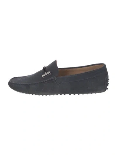 Pre-owned Tod's Suede Drivers In Blue