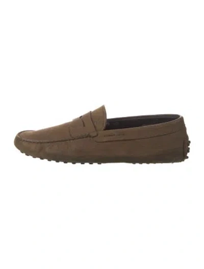Pre-owned Tod's Suede Drivers In Brown