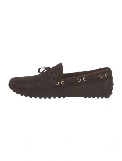 Pre-owned Tod's Suede Drivers In Brown