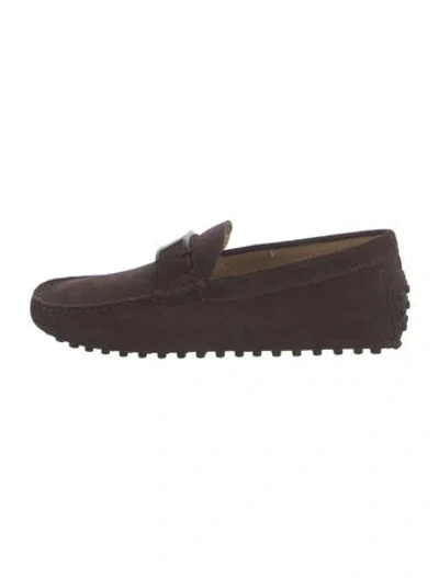 Pre-owned Tod's Suede Drivers In Brown