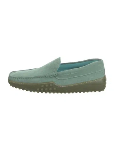 Pre-owned Tod's Suede Drivers In Green