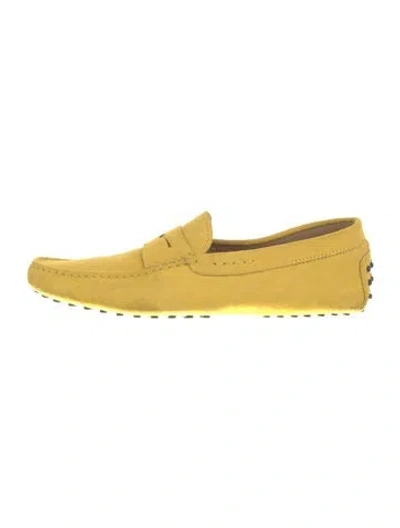 Pre-owned Tod's Suede Drivers In Yellow