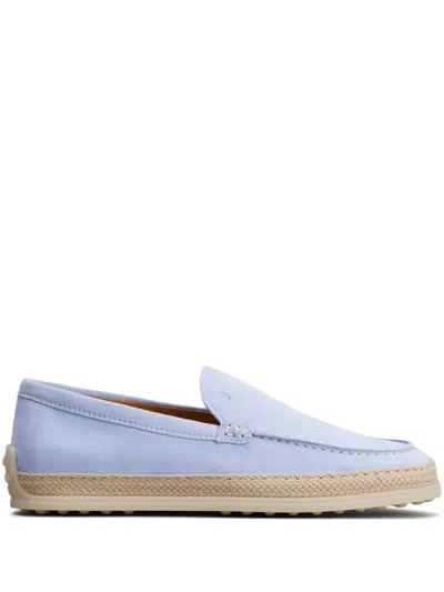 Tod's Suede Espadrille Loafers In Purple