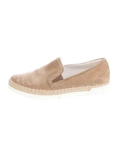 Pre-owned Tod's Suede Espadrilles In Neutral