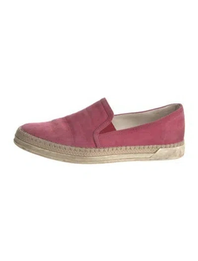 Pre-owned Tod's Suede Espadrilles In Pink