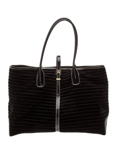 Pre-owned Tod's Suede Evening Bag In Black