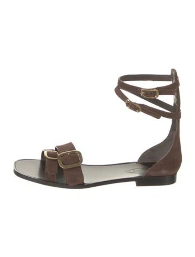 Pre-owned Tod's Suede Gladiator Sandals In Brown