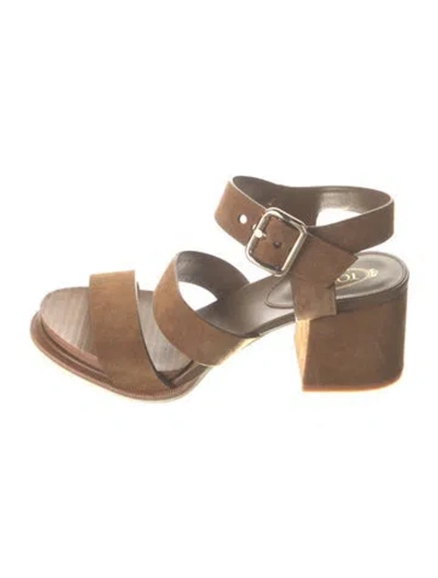 Pre-owned Tod's Suede Gladiator Sandals In Brown