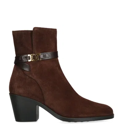 Tod's 70mm Suede Ankle Boots In Brown