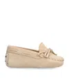 Tod's Suede Gommini Loafers In Beige