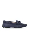 Tod's Bow-detail Suede Mocassins In Navy