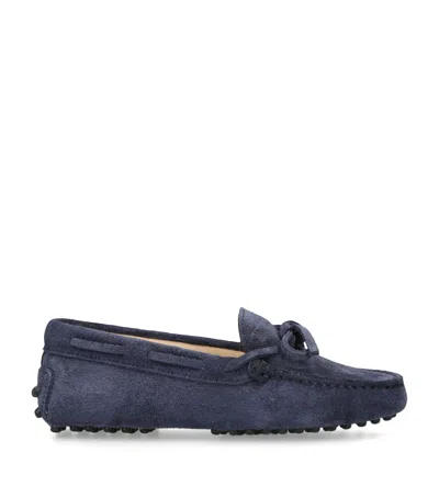 Tod's Kids' Suede Gommini Loafers In Navy