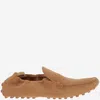 Tod's Suede Gommino Loafers In Beige