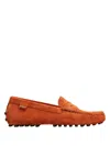 Tod's Suede Mocassino Driving Shoes In Yellow & Orange