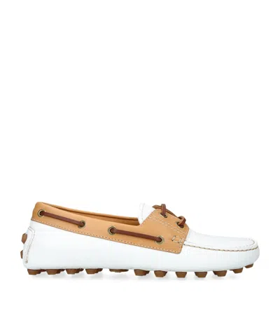 Tod's Leather Boat Bubble Rubber In White