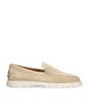 Tod's Suede Ibridro Loafers In Beige