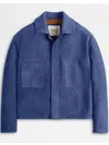 Tod's Pashmy Coach Jacket In Suede In Blue