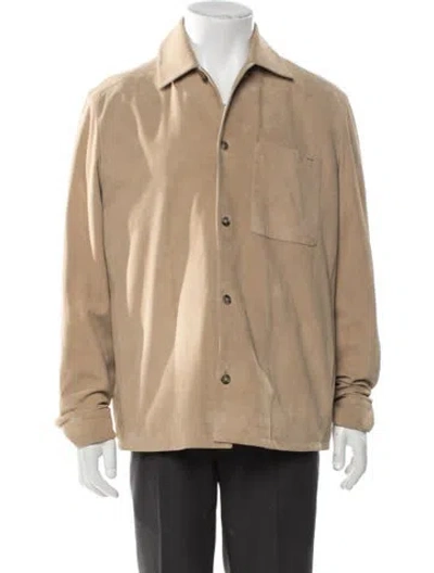 Pre-owned Tod's Suede Jacket W/ Tags In Neutral