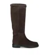 Tod's Suede Knee-high Boots In Brown