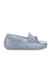 Tod's Suede Laccetto Gommini Driving Shoes In Blue