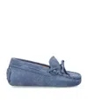 Tod's Suede Laccetto Gommino Loafers In Blue